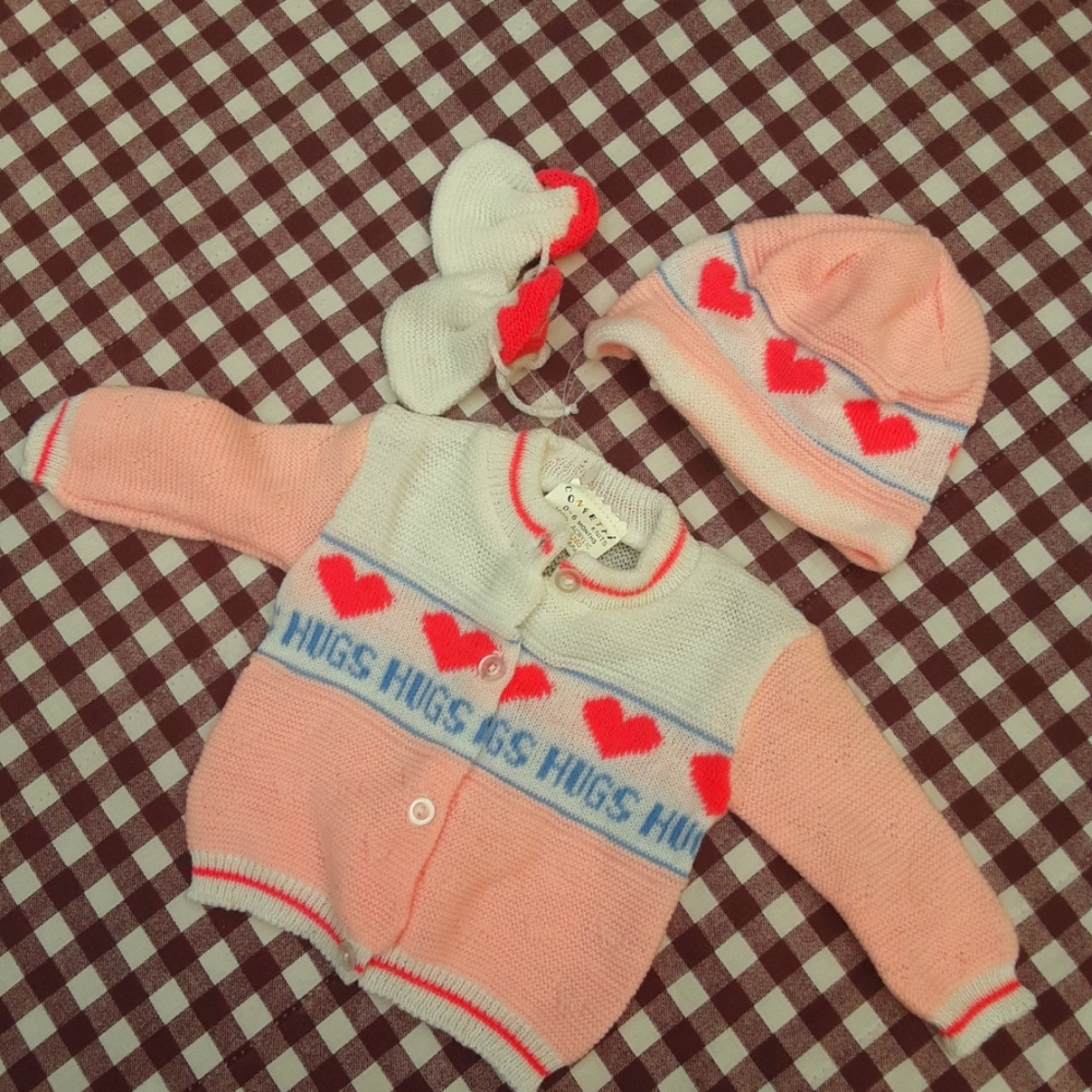 🆕️ Confetti Vintage Girl Baby Knitting set💞